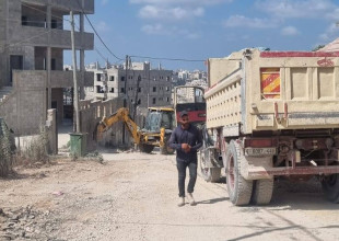 مشروع تأهيل وتعبيد شارع متفرع من شارع اكتابا والذي دمرته آليات الاحتـلال