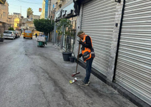 اعمال نظافة يومية لقسم النظافة في بلدية طولكرم