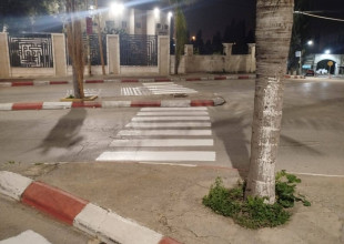 إعادة تأهيل ودهان ممرات المشاة والأرصفة والجزر في المنطقة المحيطة بـجامعة فلسطين التقنية - خضوري.